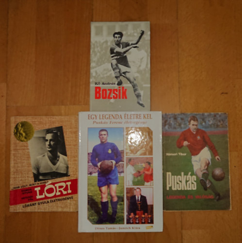 Kő András, Somos István-Peterdi Pál, Hámori Tibor, Dénes Tamás Jamrich Klára - 4 könyv a legendás Aranycsapat játékosairól: Bozsik, Lóra - Lóránt Gyula életregénye, Puskás, Puskás Ferenc életregénye