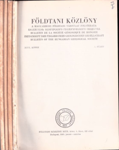 Nemecz Ernő - Földtani Közlöny 1969/1-4. (Teljes évfolyam)
