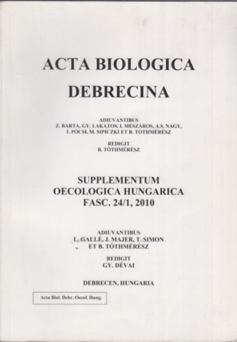 Gy. Lakatos, I. Mszros, A. S. Nagy et al. - Acta biologica debrecina