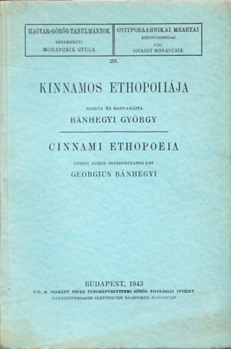 B�nhegyi Gy�rgy - Kinnamos ethopoii�ja (latinul is)
