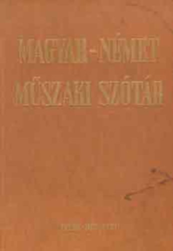 Nagy Ern-Klr Jnos - Magyar-nmet mszaki sztr