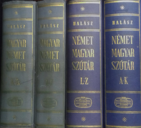 Halász Előd - Magyar-Német Nagyszótár I. (A-J)-II. (K-Zs) - Német-Magyar Nagyszótár I. (A-K)-II. (L-Z)