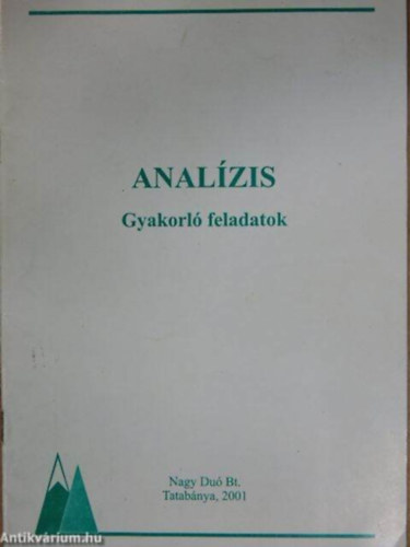 Brunner Zsuzsanna, Kis Márta, Nagyné Csóti Beáta - Analízis gyakorló feladatok