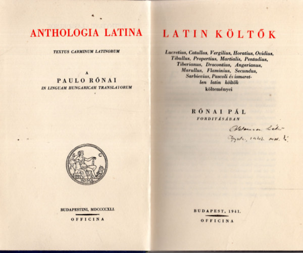 Latin költők - Anthologia latina