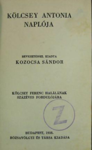 Kölcsey Antonia - Kölcsey Antonia naplója