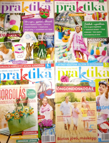 4 db. Praktika Magazin - 2015.m�j. - 5. sz�m, 2015.j�n. 6. sz�m, 2015.j�l. 7. sz�m, 2015.aug. 8. sz�m (szab�s-varr�s-k�t�s-hobby-lak�sdivat-k�zimunka)
