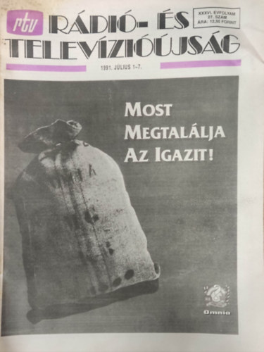 Nádor Tamás (szerk.) - Rtv (Rádió- és televízióújság) 27, XXXVI. évf. 1991. július 1-7.
