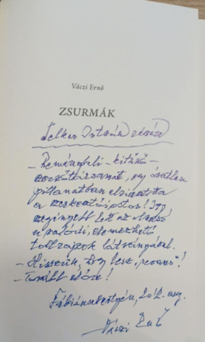 Váczi Ernő - Zsurmák (dedikált)