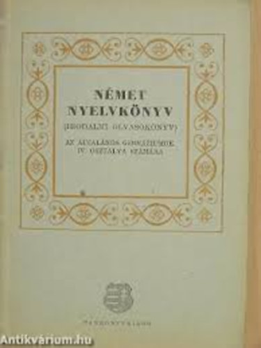 Dr. Bariska Mihly - Nmet nyelvknyv az ltalnos gimnziumok IV.osztlya szmra