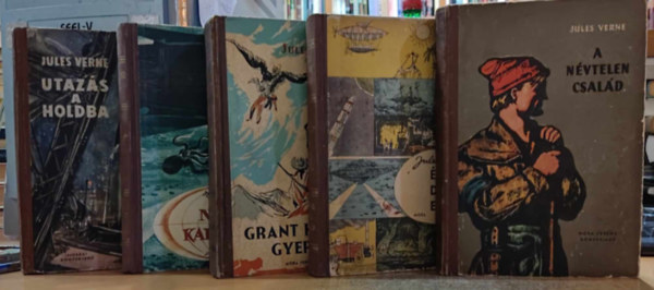 Verne Gyula (Jules Verne) - 5 db Verne: A nvtelen csald + szak, Dl ellen + Grant kapitny gyermekei + Nemo kapitny + Utazs a Holdba