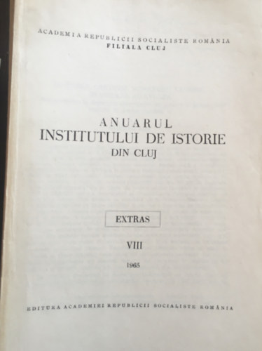 Jak� Sigismund - Anuarul Institutului de Istorie din Cluj - Extras - VIII.