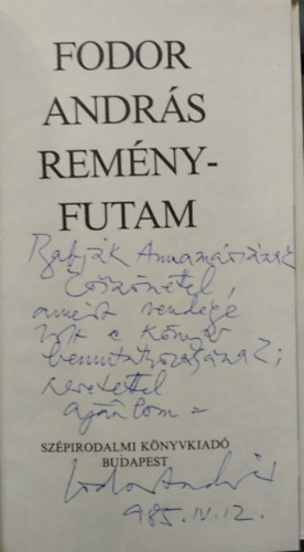 Fodor András - Reményfutam (dedikált)
