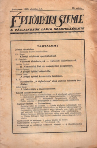 ris Zoltn (szerk.) - ptipari Szemle 1928. oktber h 10. szm