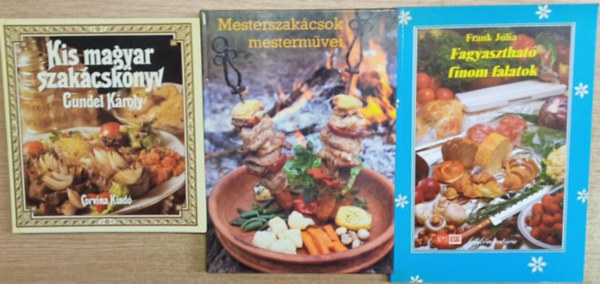 Gundel Károly, Berek János (szerk.), Frank Júlia - 3 db szakácskönyv: Kis magyar szakácskönyv - mesterszakácsok mesterművei - Fagyasztható finom falatok