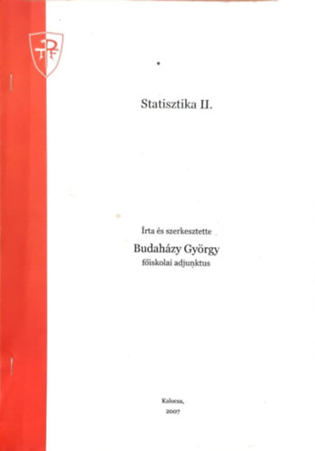 Budahzy Gyrgy - Statisztika II.