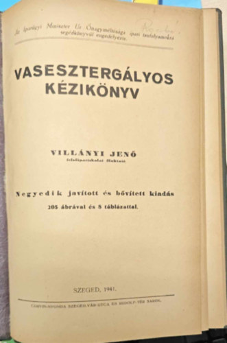 Villányi Jenő - Vasesztergályos kézikönyv