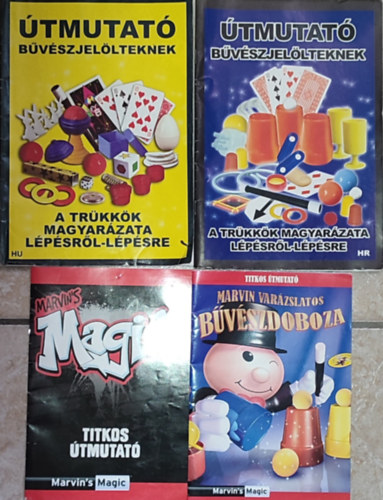 Marvin Berglas, Dan Le Fay, Ger Copper, Henk Romejin, Ray Joel - 4db bvszdobozhoz tartoz tmutat fzet - Marvin Berglas-2db tmutat bvszjellteknek.A trkkk magyarzata lpsrl-lpsre; Dan Le Fay, Ger Copper, Henk Romejin, Ray Joel-Marvin varzslatos bvszdoboza; Marvin's Magic-Tit
