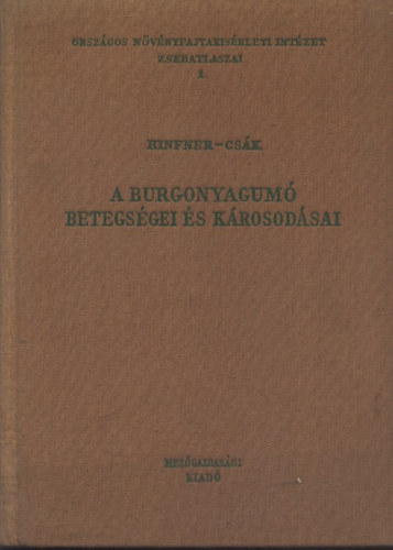 Dr. Hinfner K�lm�n (szerk.); Dr. Cs�k Zolt�n - A burgonyagum� betegs�gei �s k�rosod�sai