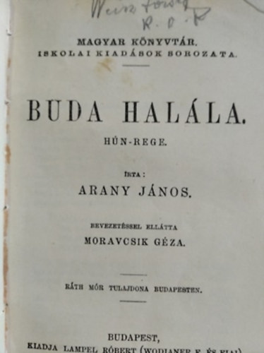 Szabolcska Mihly, Arany Jnos, Rkosi Viktor - Versek + Buda halla + Oroszlnklykk + Bla kirly nvtelen jegyzjnek knyve a magyarok tetteirl