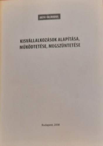 Mndy Attiln Zsigray Rza, Kenedics Krisztina, Medvn dr. Szabad Katalin, Gaylhoffer Kroly, Brczin Dr. Juhos Jlia - Kisvllalkozsok alaptsa, mkdtetse - 2008
