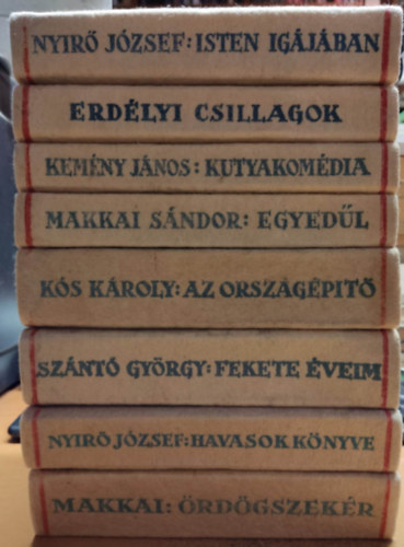 Nyr Jzsef, Makkai Sndor, Sznt Gyrgy, Ks Kroly, Kemny Jnos - 8 db Erdlyi Szpmves: Isten igjban; rdgszekr; Havasok knyve; Fekete veim; Az orszgpt; Egyedl; Kutyakomdia; Erdlyi csillagok
