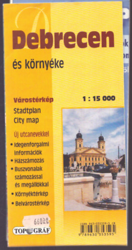 Debrecen és környéke várostérkép (1:15000)