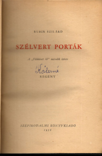 Rubin Szilrd - Szlvert portk