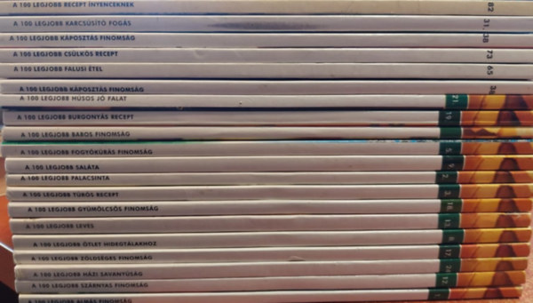 Lurz Gerda - 19 db 100 legjobb receptfzet: nyencsgek, Karcsst fogs, Cslks recept, Falusi tel, Kposzts finomsg, Hsos j falat, Burgonys recept, Babos finomsg, Fogykrs finomsg, Salta, palacsinta, Trs recept, Gymlcs