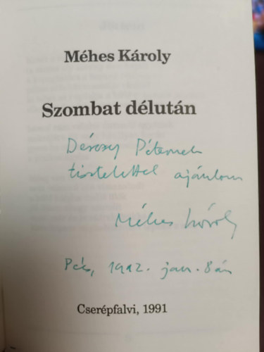 Méhes Károly - Szombat délután ( versek )