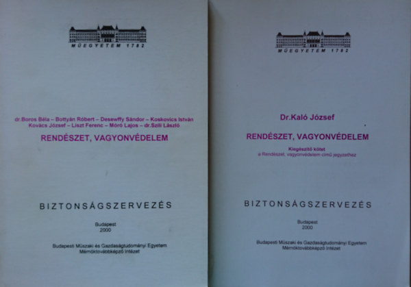 DrBoros-Botty�n-Dessewffy-Koskovics-Kov�cs-Liszt- - Rend�szet,vagyonv�delem+ kieg�sz�t� k�tete