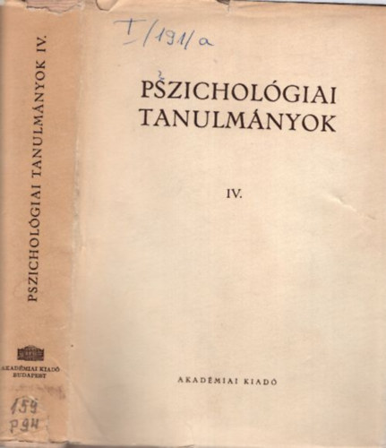 Dr. Gegesi Kiss Pl - Pszicholgiai tanulmnyok IV.