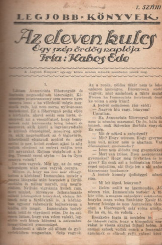 Berkes Imre, Kabos Ede - Legjobb Knyvek ( 5 m egybektve ) Az eleven kulcs 7. + A tiszteletesn asszony 22.  + A bszke Teodora 24.  + A fehr macska 29. + Ezer lenyfej  15.