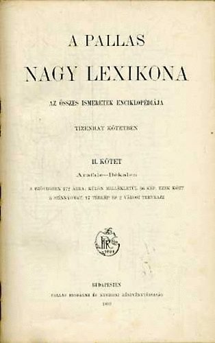 A Pallas nagy lexikona II. (Arafale-Bkalen)