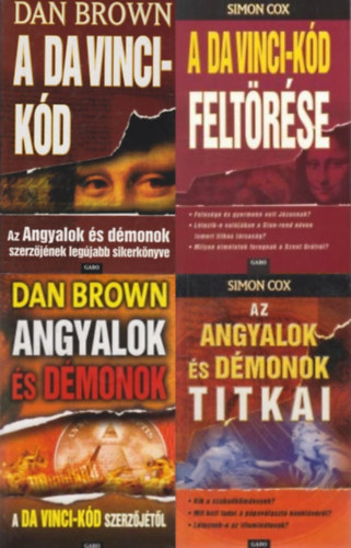 Dan Brown, Simon Cox - 4 db knyv Dan Brown vilgbl: A Da Vinci-kd + A Da Vinci-kd feltrse + Angyalok s dmonok + Az Angyalok s dmonok titkai