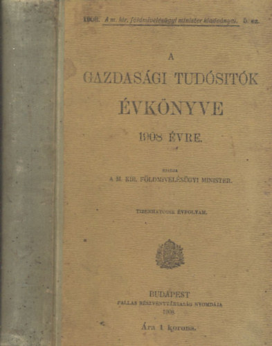 A gazdasági tudósítók évkönyve 1908-as évre