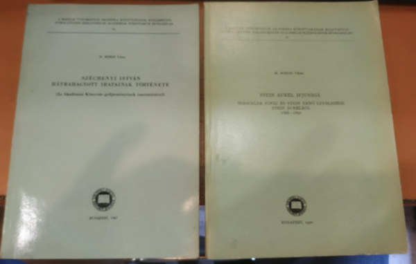 H. Boros Vilma - 2 db H. Boros Vilma: Széchenyi István hátrahagyott iratainak története (54.) + Stein Aurél ifjúsága (Hirschler Ignác és Stein Ernő levelezése Stein Aurélról 1866-1891)(61.)(A Magyar Tudományos Akadémia könyvtárának közleményei)