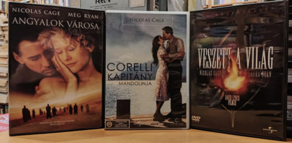 Nicolas Cage - 3 db Nicolas Cage film: Angyalok városa + Corelli kapitány mandolinja + Veszett a világ (3 DVD)