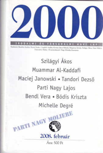 2000 Irodalmi és Társadalmi Havi Lap - 2008. Február