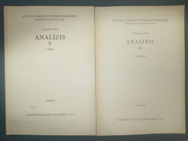 Cs�sz�r �kos - Anal�zis II. - 1-2. f�l�v