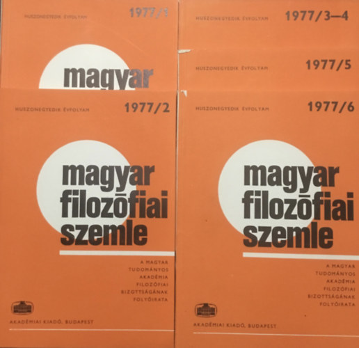 Balogh Istvn (szerk.), Grgnyi Ferenc (szerk.), Vereczkei Lajos (szerk.) - Magyar Filozfiai Szemle - A Magyar Tudomnyos Akadmia Filozfiai Bizottsgnak folyirata (Huszonegyedik vfolyam) 1977 / 1,2,3-4,5,6 (5 szm)
