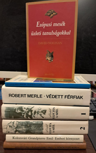 Robert Merle, Alberto Moravia, David Noonan, Margaret Mitchell, Kolozsvári Grandpierre Emil - 6 db regény (7 kötetben) KÖNYVMENTŐ AJÁNLAT: Védett férfiak+ Római történetek+ Ezópusi mesék üzleti tanulságokkal+ Elfújta a szél I-II.+ Emberi környezet+ A törökfejes kopja