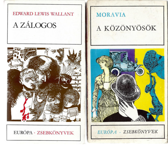 3 db Eur�pa - Zsebk�nyvek, Edward Lewis Wallant: A z�logos, Moravia: A k�z�ny�s�k, Fukadzava Hicsir�: Zar�ndok�nek