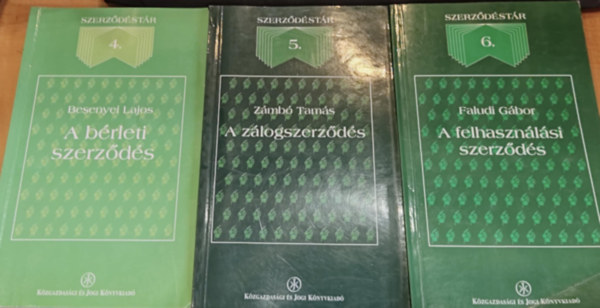 Besenyei Lajos, Zmb Tams, Faludi Gbor - 3 db Szerzdstr 4-6.: 4.: A brleti szerzds + 5.: A zlogszerzds + 6.: A felhasznlsi szerzds
