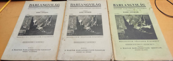 Kadic Ottokár - 3 db Barlangvilág - Népszerű Barlangtani Folyóirat (címek a termékleírásban)