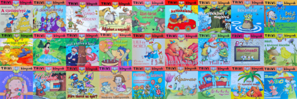 M�ra Ferenc, Szil�gyi Lajos, Hekli �va, Devecsery L�szl�, Br�ckner Judit, Miklya Zsolt, Miklya Luzs�nyi  M�nika, L�vay Erzs�bet, Fejes Gabriella, Nyul�sz P�ter, T�th Eszter - 27 db a Trixi K�nyvek sorozatb�l: A diderg� kir�ly + A sz�nk� verseny + �llatkert a nagyin�l + �llat-t�rlat erd�-ker�l� + Aut�skaland + Az elfelejtett megh�v� + B�kamese + Csiga-biga gyere ki... + H�feh�rke + Hurr�, ma van a sz�l