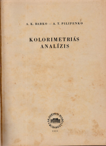 Babko, A.K.-Pilipenko, A.T. - Kolorimetriás analízis