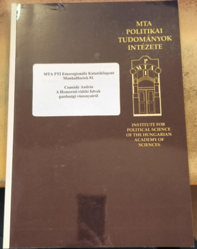 Csanády András - A Homoród-vidéki falvak gazdasági viszonyairól