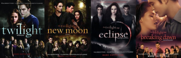 Mark Cotta Vaz - Kulisszatitkok - Illusztrált nagykalauz a filmhez könyvcsomag (4 db könyv) Twilight / Alkonyat, New Moon / Újhold, Eclipse / Napfogyatkozás, Breaking Dawn / Hajnalhasadás 1. rész
