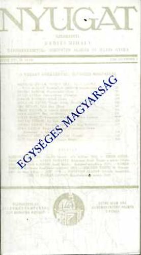 T�gl�s J�nos (Szerk.) - Egys�ges magyars�g - a Nyugat ank�tja