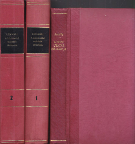2 db közlekedéstörténeti mű (3 kötetben): A honi utazás históriája + A közlekedési eszközök története 1-2.